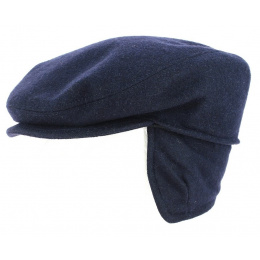Navy Blue Firenze Cap with Ear Flaps - Traclet