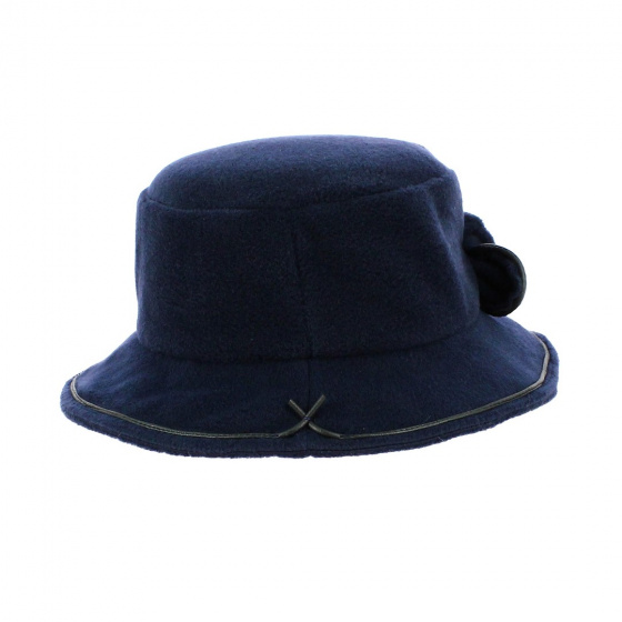 Corine Navy Fleece Bucket Hat - Traclet