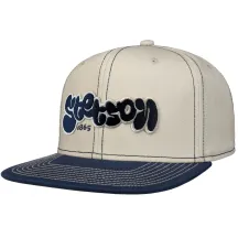 Casquette Snapback Visière Plate Beige & Bleu - Stetson