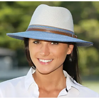 Chapeau Fedora Bella Ivoire Bleu UPF 50+ - House Of Ord