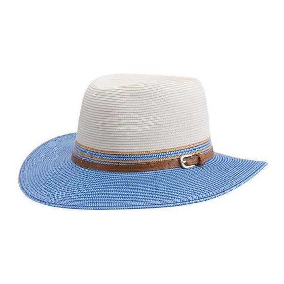 Ivory Blue Fedora Hat Bella UPF 50+ - House Of Ord