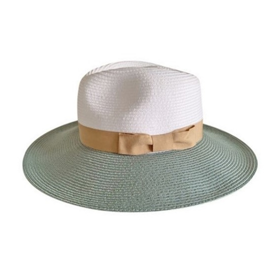 Fiona White and Green UPF50+ Fedora Hat - House of Ord