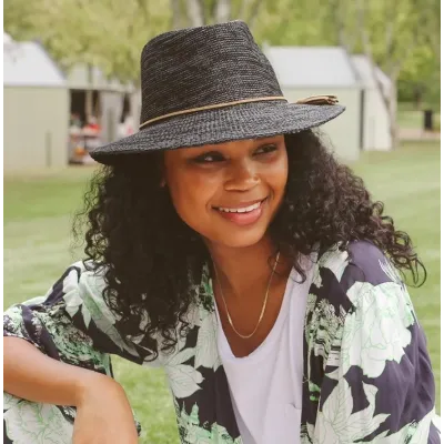 Chapeau Fedora Caroline Noir UPF 50+ - House of Ord  réf 19636 chapellerie traclet