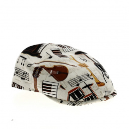 Beige Cotton Music Flat Cap - Traclet