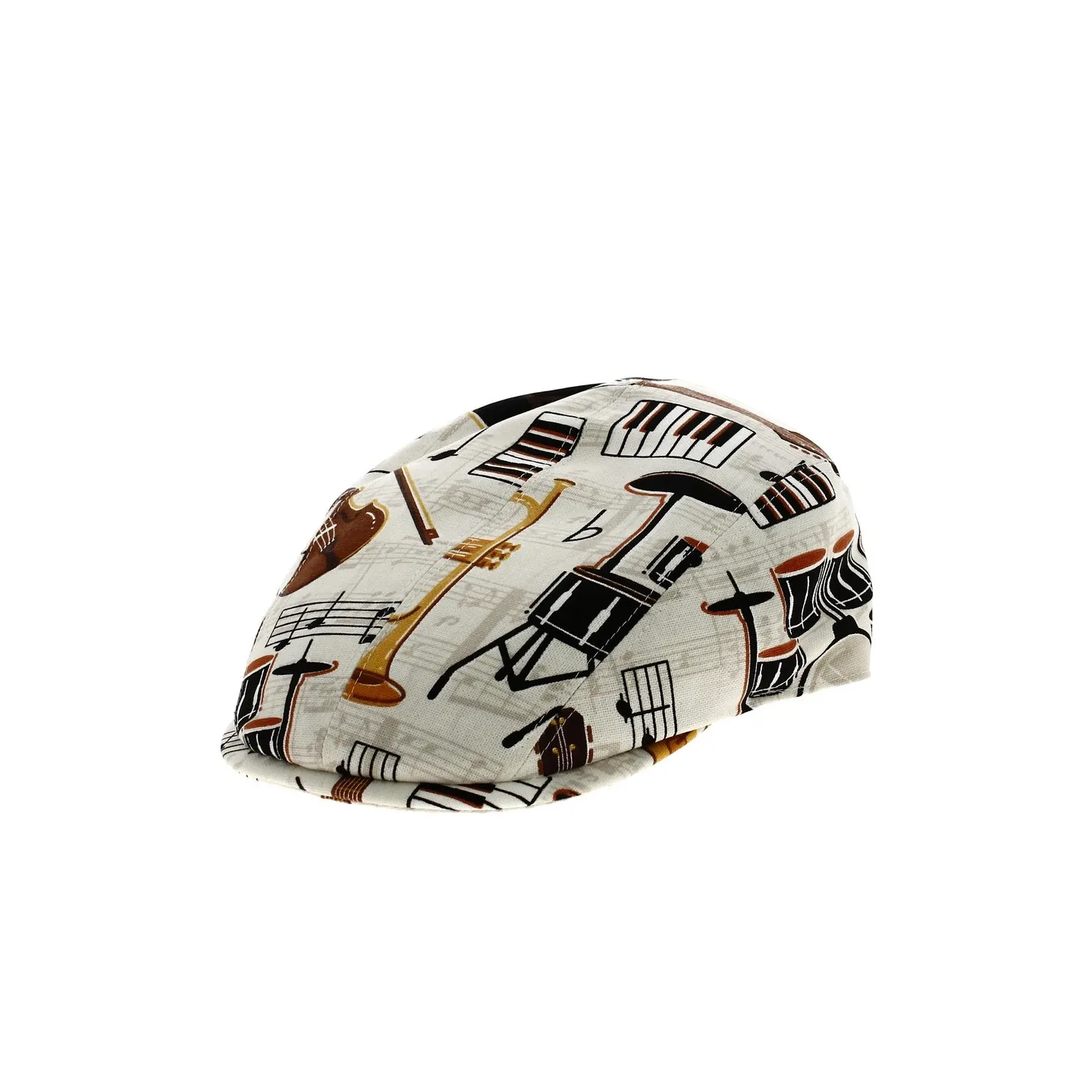 Beige Cotton Flat Music Cap - Traclet Reference: 10350 | Chapellerie Traclet