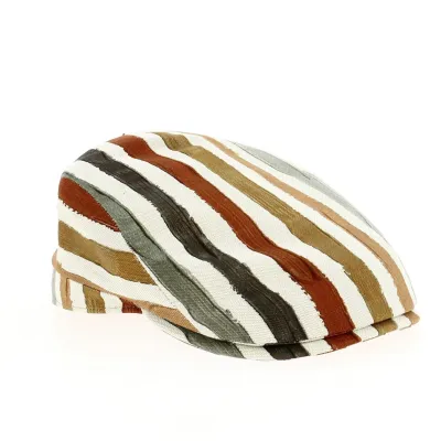 Casquette plate rayures