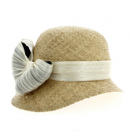 Clara Raffia Straw Cloche Hat - Traclet
