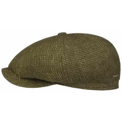 Stetson Hatteras Harlan Linen & Cotton Olive Cap Reference: 19661| Traclet Hat Shop