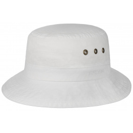 Reston Organic Cotton White Bucket Hat - Stetson