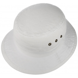 Reston Organic Cotton White Bucket Hat - Stetson