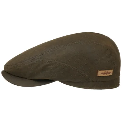 Dark Brown Cotton Flat Driver Cap - Stetson