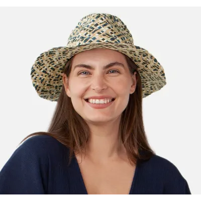 Chapeau Traveller Birra Paille Papier Bleu - Barts