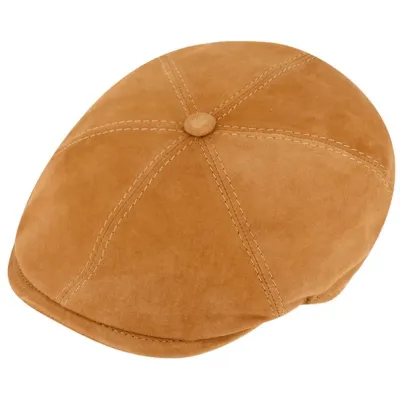 San Remo Cognac Leather Flat Cap - Traclet   buy cap Reference: 19740 | Traclet Hat Shop