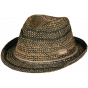 Anjar Paper Straw Trilby Hat Beige & Khaki - Barts