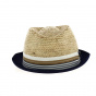 Trilby raffia and denim hat