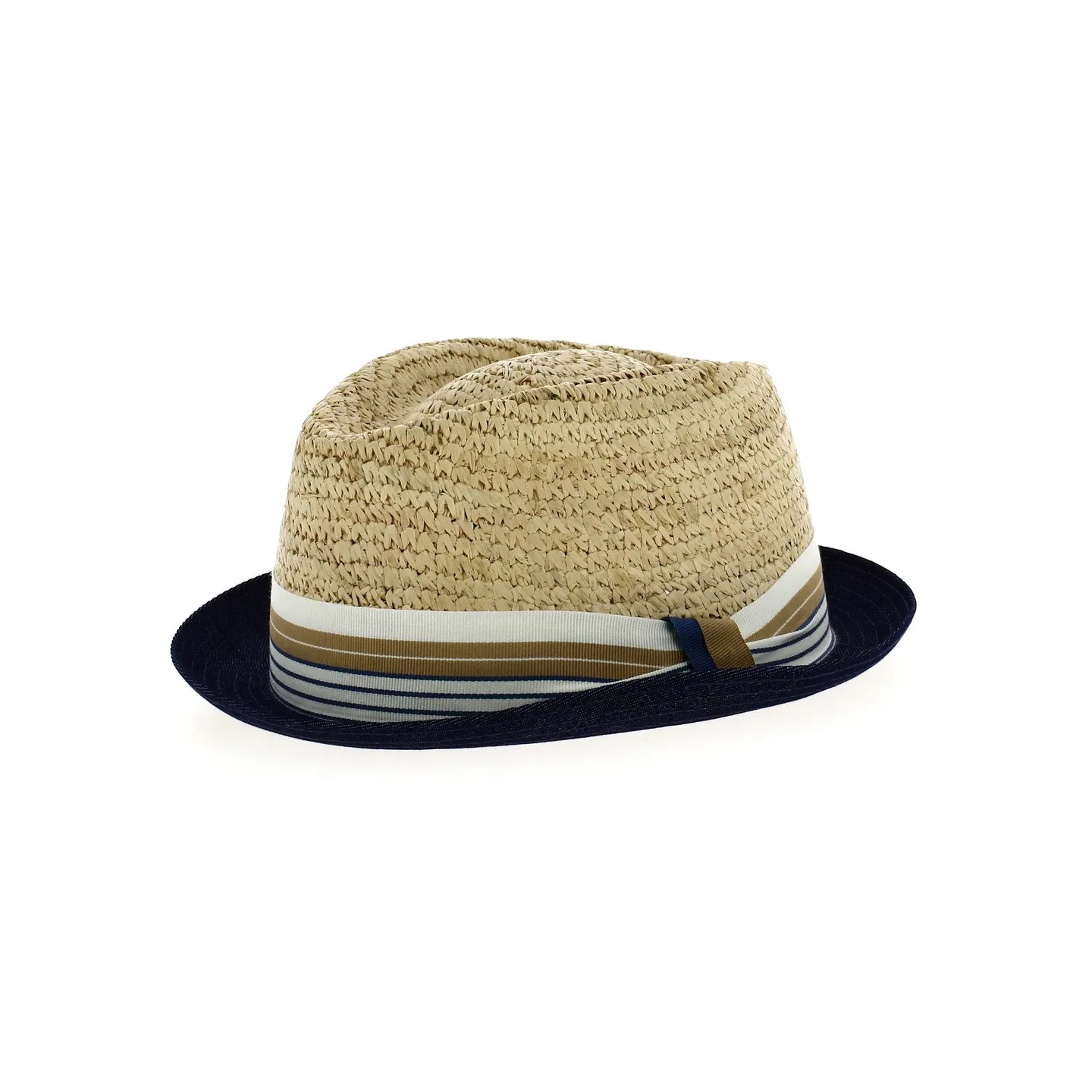 Chapeau Trilby raphia et jean