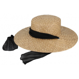 Flat Bottom Straw Wide Brim Hat - Traclet