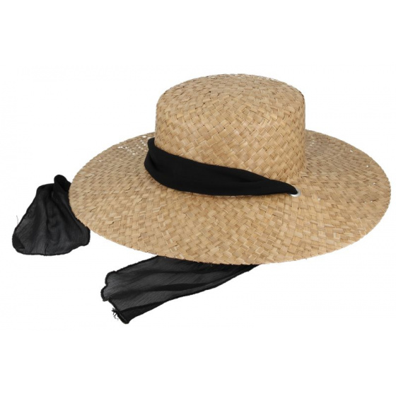Flat Bottom Straw Wide Brim Hat - Traclet