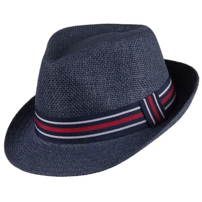 Blue Paper Straw Trilby Hat Nardo - Scippis   Reference: 19818| Chapellerie Traclet