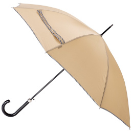 Parapluie Canne Femme Beige Finition Marinière - Piganiol