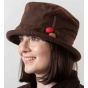 Waterproof Oiled Cotton Cloche Hat Brown - Hatman
