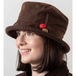 Hat cloche Cotton Oiled Waterproof Brown - Hatman