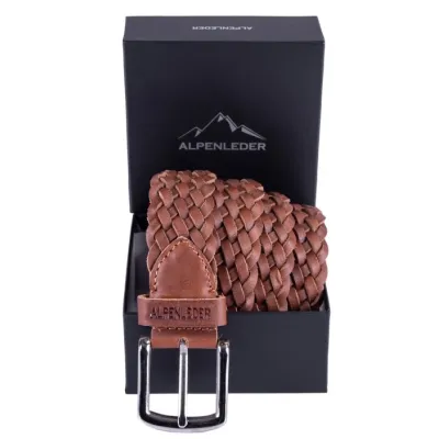 Ceinture Homme Vannerie Cuir Cognac - Traclet  Reference : 19865| Chapellerie Traclet