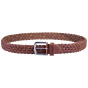 Men's Basketweave Cognac Leather Belt - Traclet