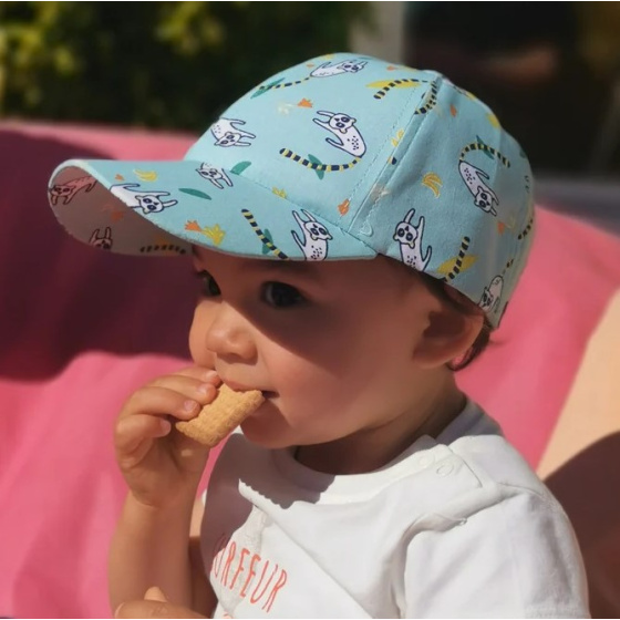 Kids' Baseball Cap Mint Water Cotton - Le Chapoté Kids' Baseball Cap Mint Water Cotton - Le Chapoté