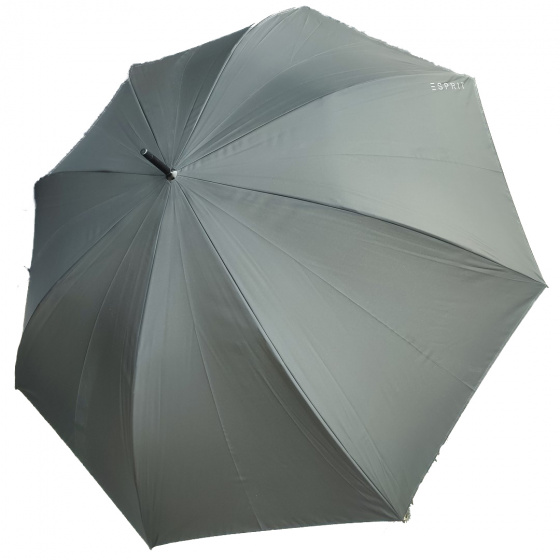 Long Semi-Automatic Black Striped Stick Umbrella - Esprit