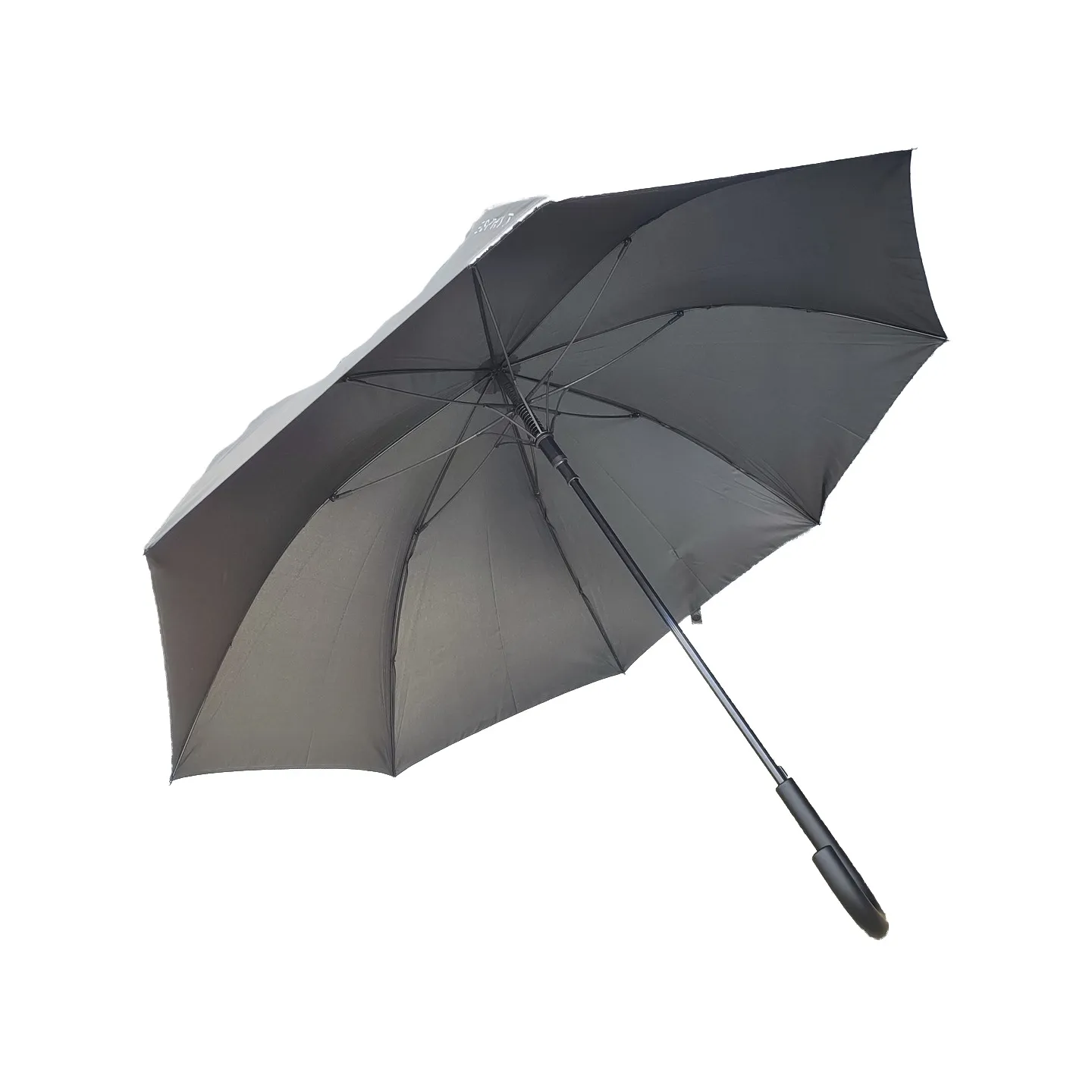 Parapluie Canne Long Semi Automatique noir a motif cœur  - Esprit Référence : 19897