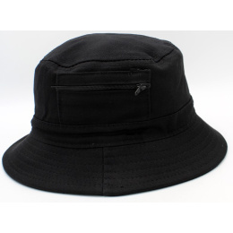 Bucket Hat - Black Cotton Fabric