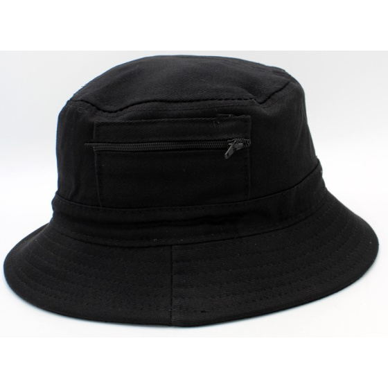 Bucket Hat - Black Cotton Fabric