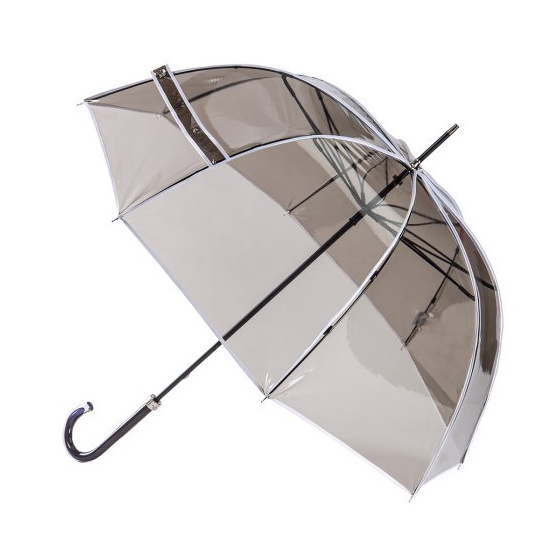 Parapluie Transparent Fumé Bordé Blanc - Piganiol
