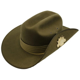 Khaki Fur Felt Military Hat - Akubra