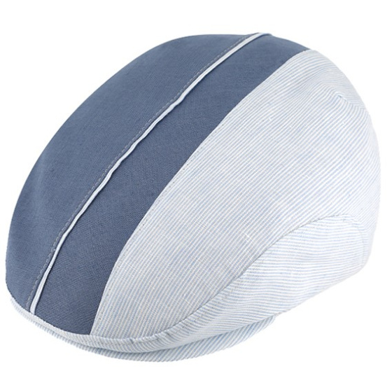 Blue Linen Giovanni Flat Cap - Traclet