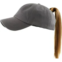 Casquette Baseball Femme Ponytail Grise - Traclet