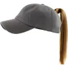 Casquette Baseball Femme Ponytail Grise - Traclet