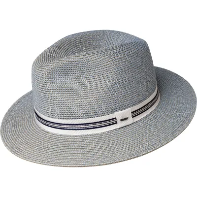 Chapeau Fedora Hester Paille Papier Bleu Clair - Bailey réf 20002 chapellerie traclet