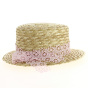French Lace Boater Natural Straw - Traclet