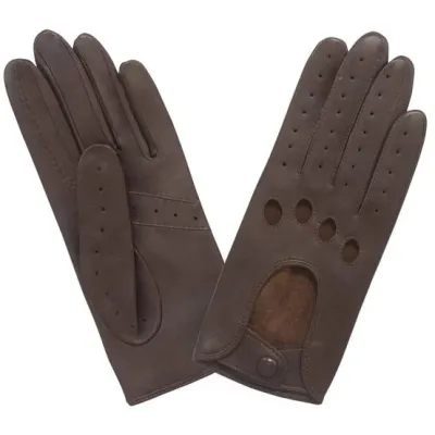Women's Brown Leather Driving Gloves - Glove Story  Reference: 20018| Chapellerie Traclet