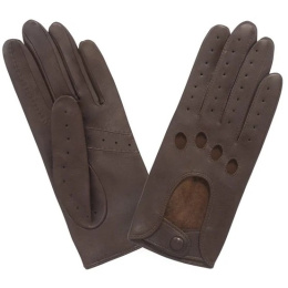 Women's Brown Leather Driving Gloves - Glove Story