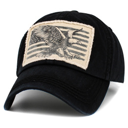 Black Vintage Eagle Flag Baseball Cap - Kbthos