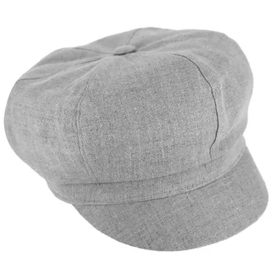 Gray Linen Costanza Newsboy Cap - Traclet Reference: 20041| Traclet Hat Shop