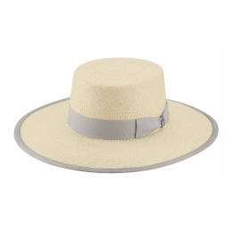 Natural Panama Bolero Boater - Bullhide