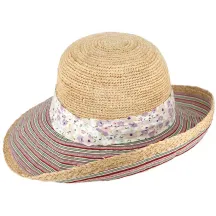 Capeline Cecilia Paille Mauve & Naturel - Traclet