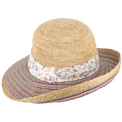 Cecilia Purple & Natural Straw Wide Brim Hat - Traclet  Reference: 20044| Traclet Hat Shop