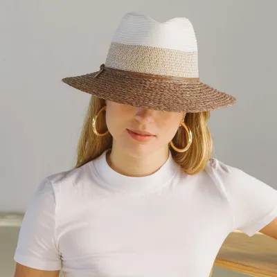 Tina Fedora Hat Mushroom Raffia Straw UPF50+ - House of Ord   Reference: 20046| Traclet Hat Shop