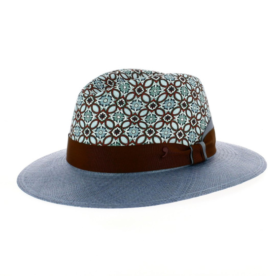 Blue Panama Traveller Pierrot Hat - Alfonso d'Este