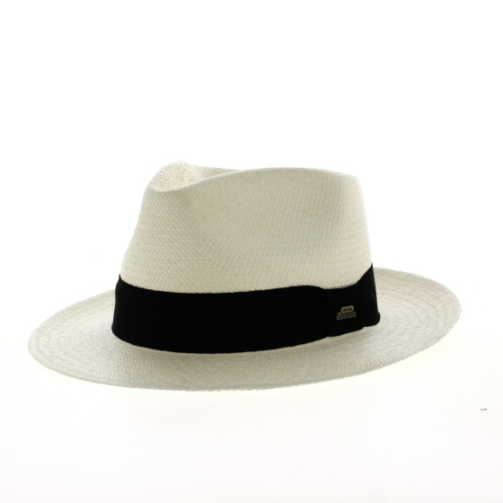 Donato Flat-Brimmed Traveller Panama Hat in White - Traclet